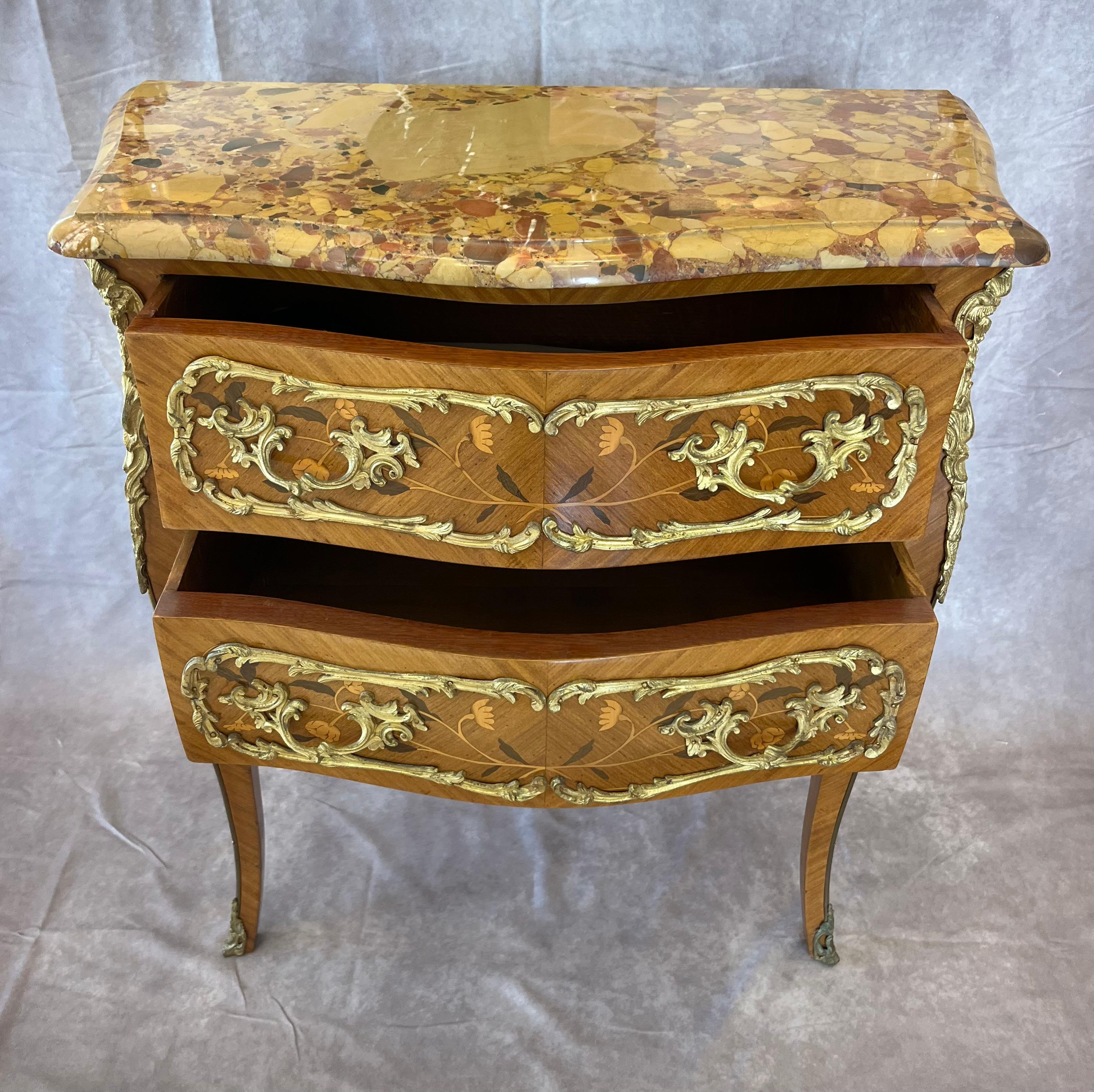 Louis XV French Marquetry Commode Stamped SORMANI PARIS For Sale