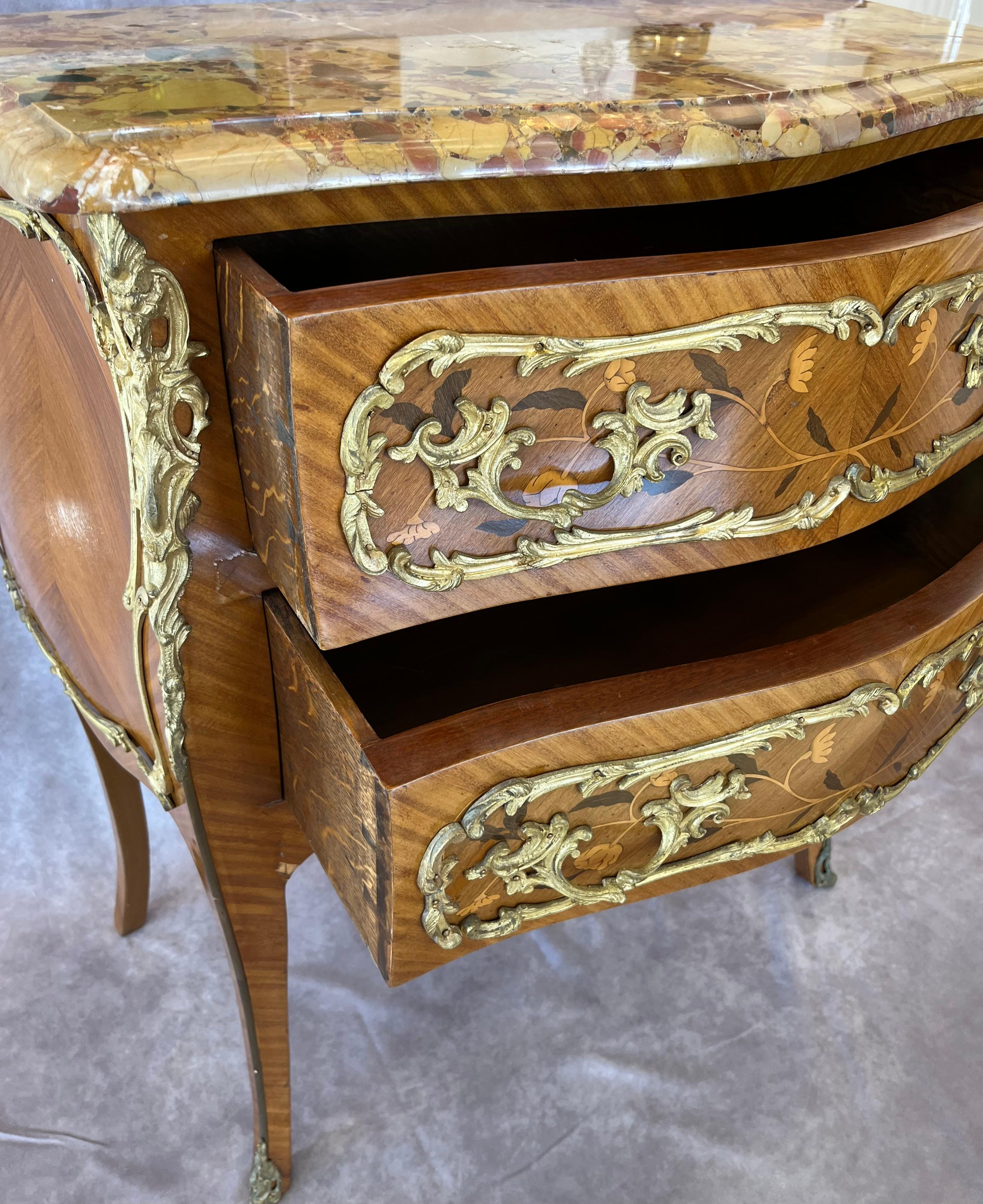 19th Century French Marquetry Commode Stamped SORMANI PARIS For Sale