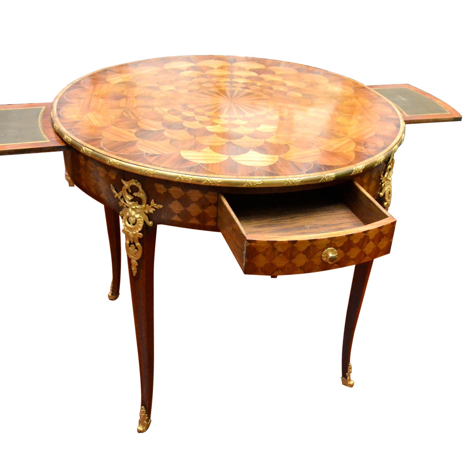 French, Marquetry and Gilt Bronze Round Centre Table Attributed to Linke 2