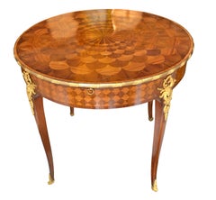 French, Marquetry and Gilt Bronze Round Centre Table Attributed to Linke