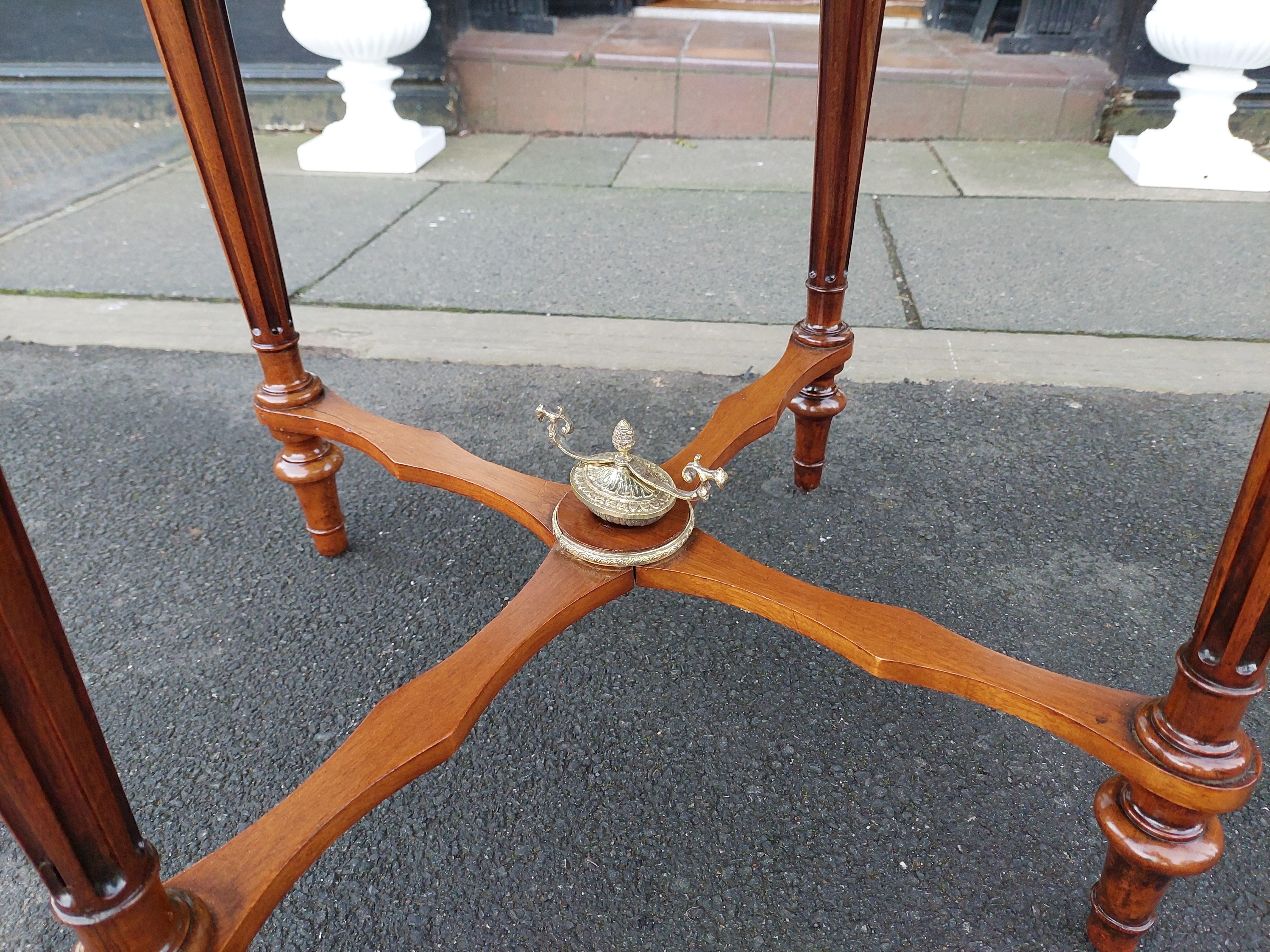 Early 20th Century French Marquetry and Walnut Drop-Leaf Center Table c1900 For Sale