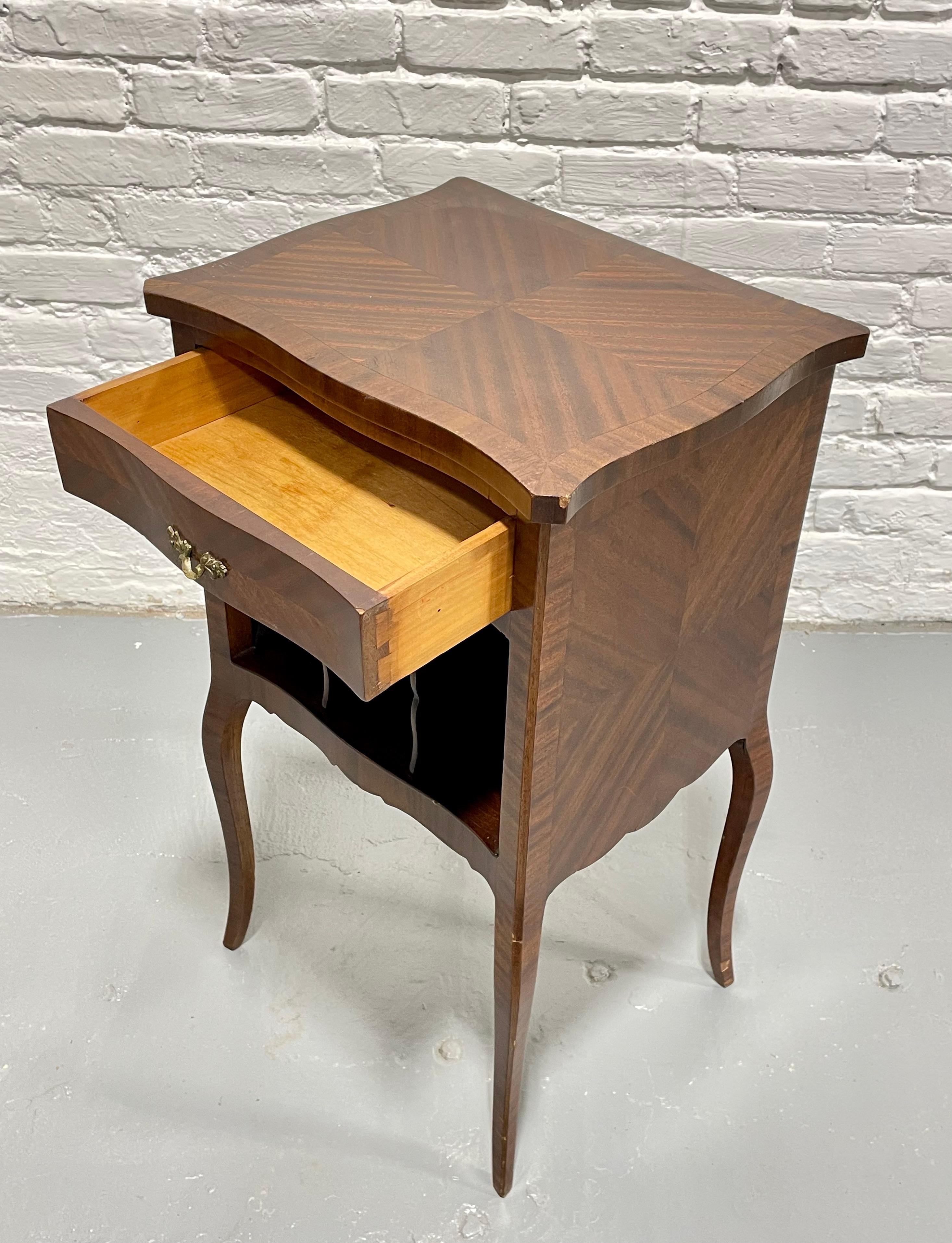 French Marquetry Bedside Table / Nightstand, c. 1930’s For Sale 4