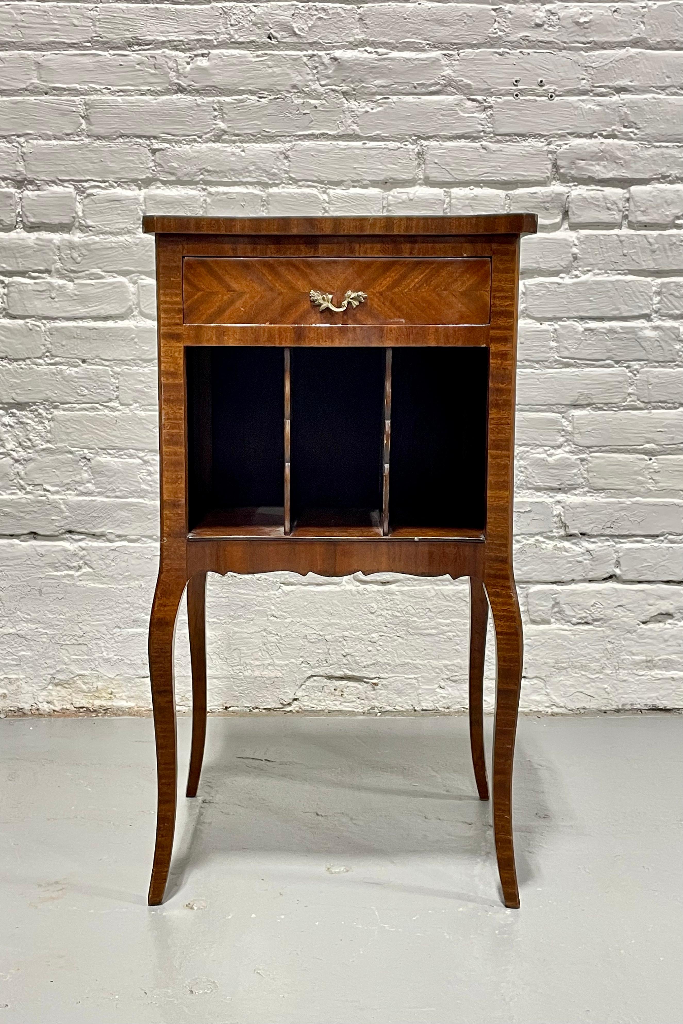 French Provincial French Marquetry Bedside Table / Nightstand, c. 1930’s For Sale
