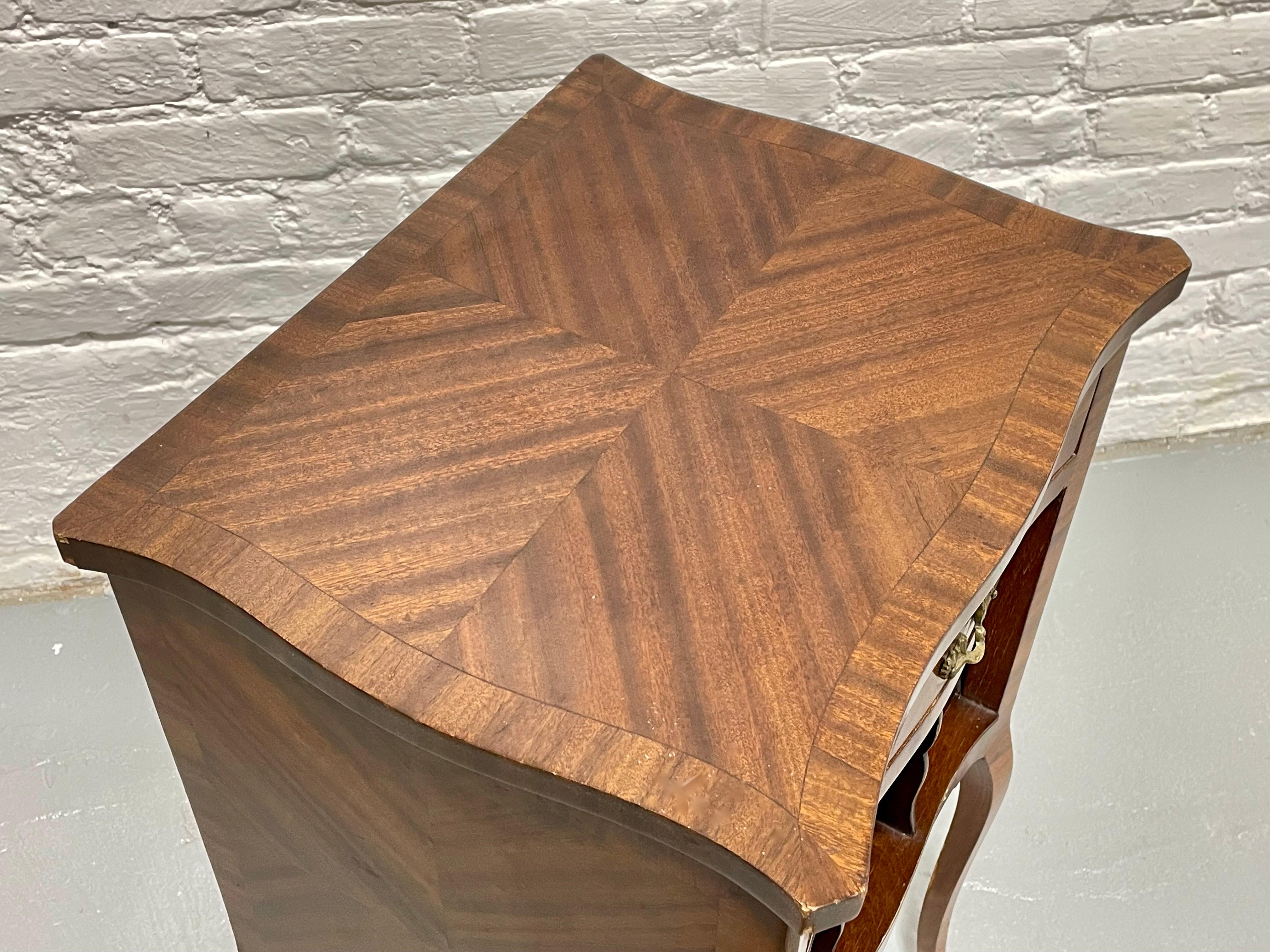 Wood French Marquetry Bedside Table / Nightstand, c. 1930’s For Sale