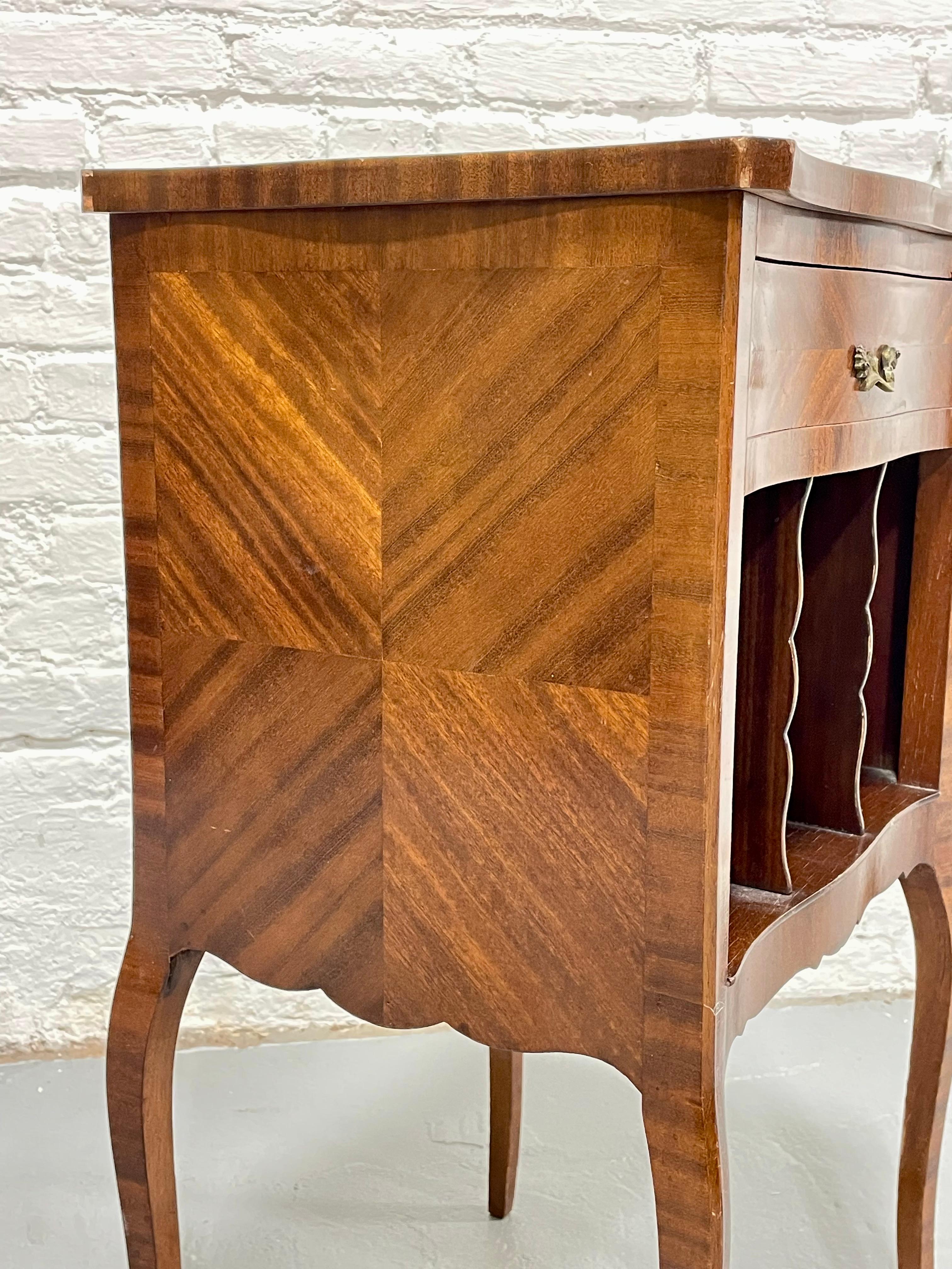 French Marquetry Bedside Table / Nightstand, c. 1930’s For Sale 1