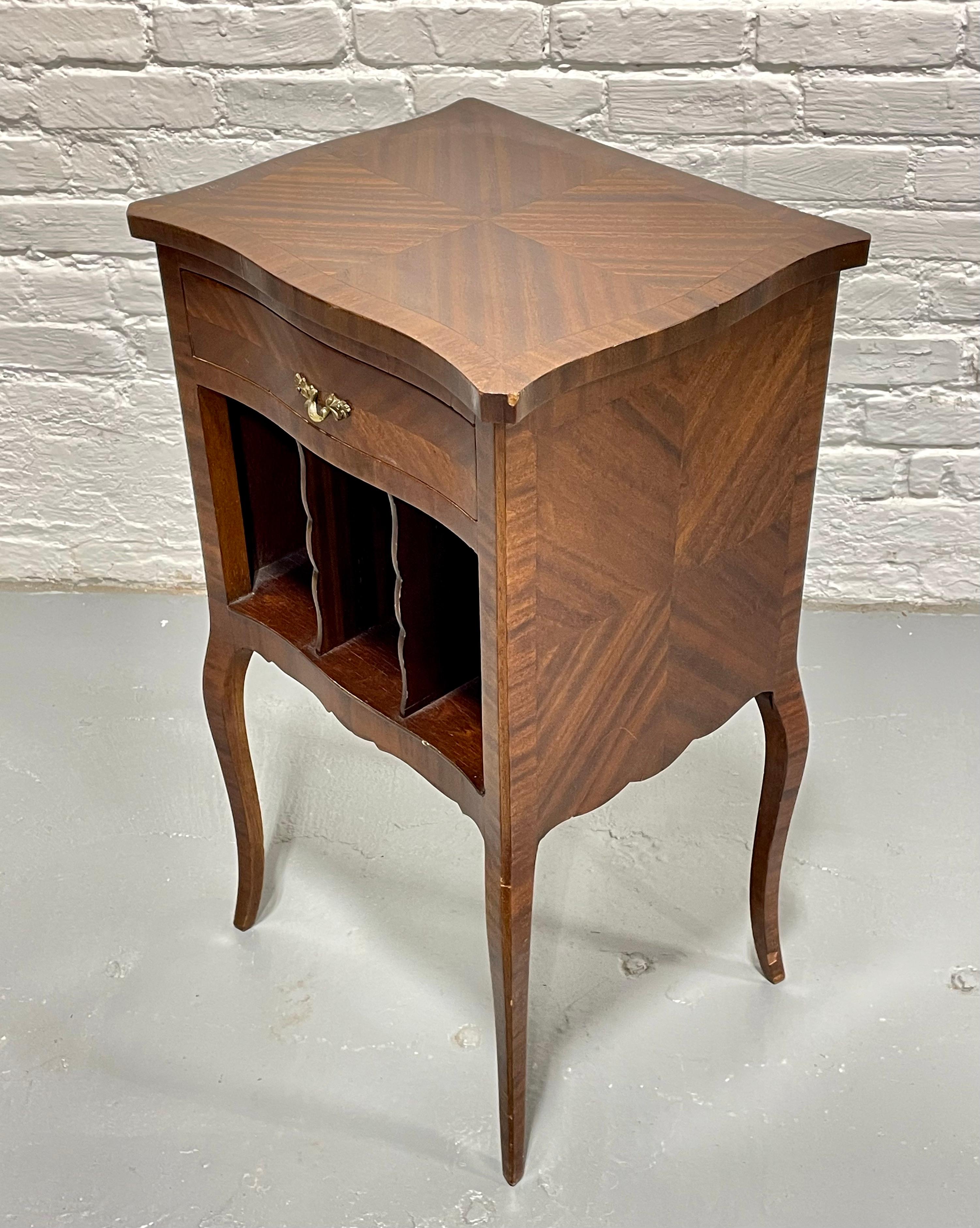 French Marquetry Bedside Table / Nightstand, c. 1930’s For Sale 2