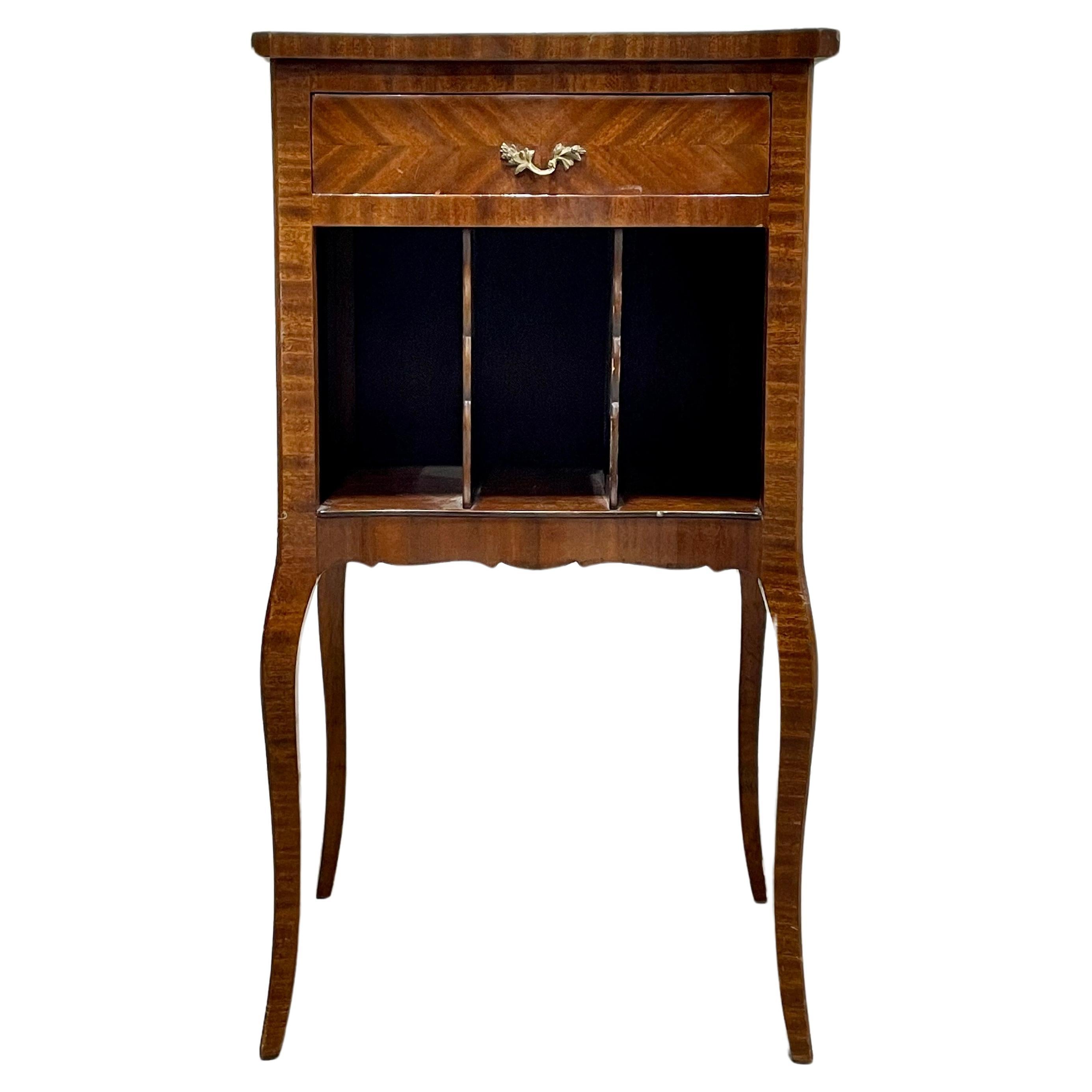 French Marquetry Bedside Table / Nightstand, c. 1930’s For Sale