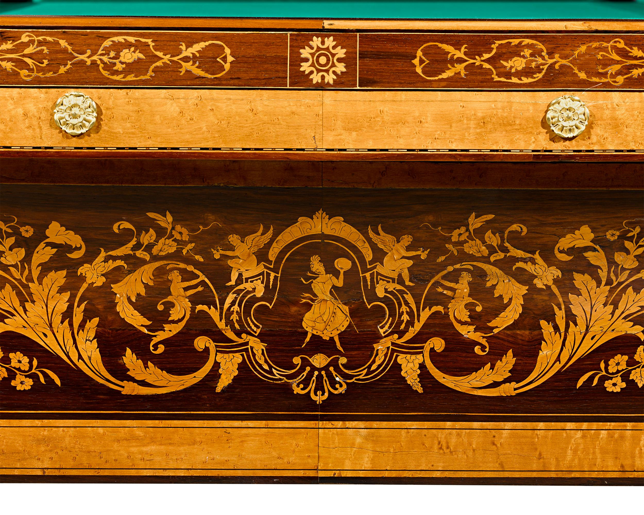 Billiard-Tisch mit Intarsien aus Frankreich im Zustand „Hervorragend“ im Angebot in New Orleans, LA