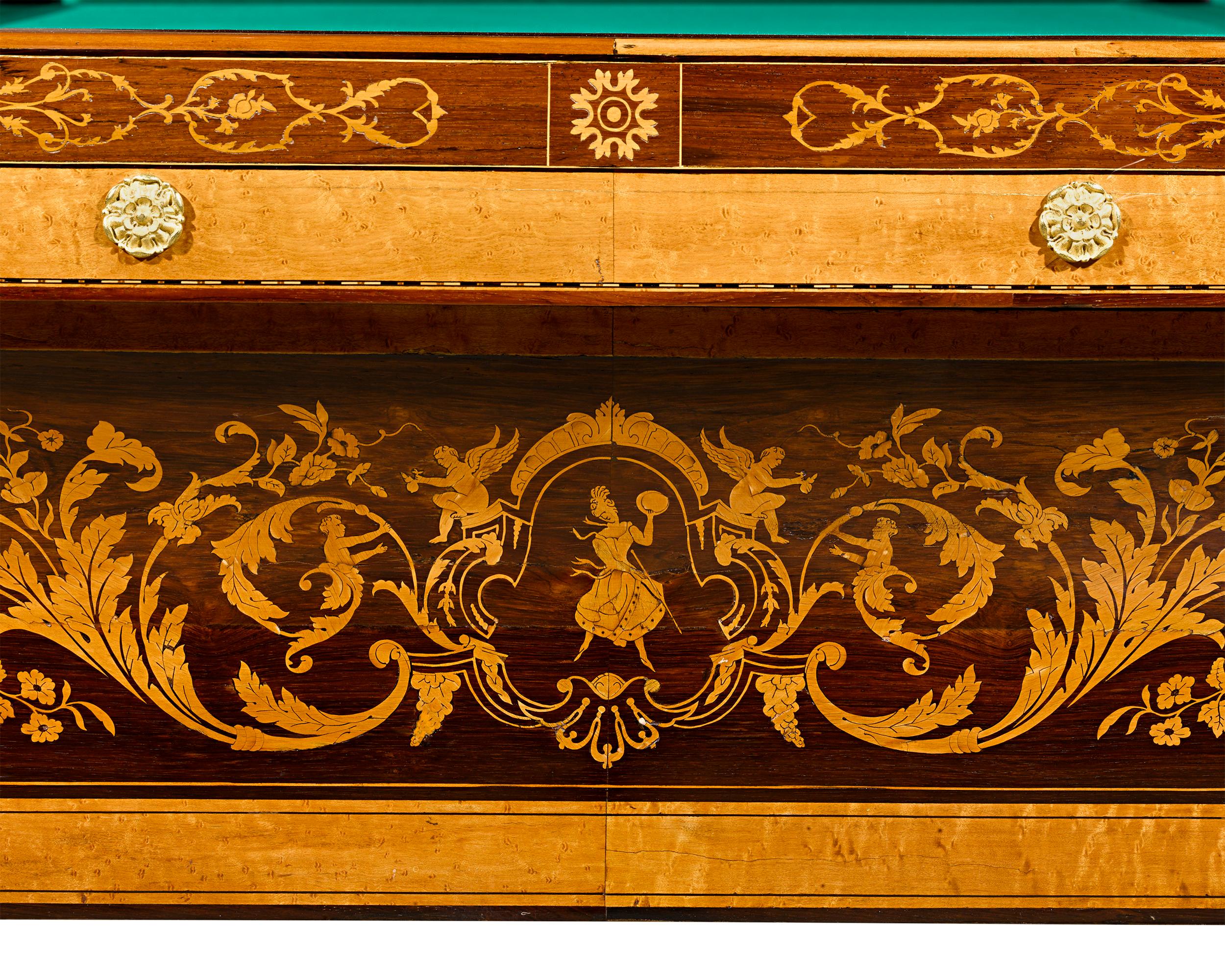 Néoclassique Table de billard marqueterie française en vente