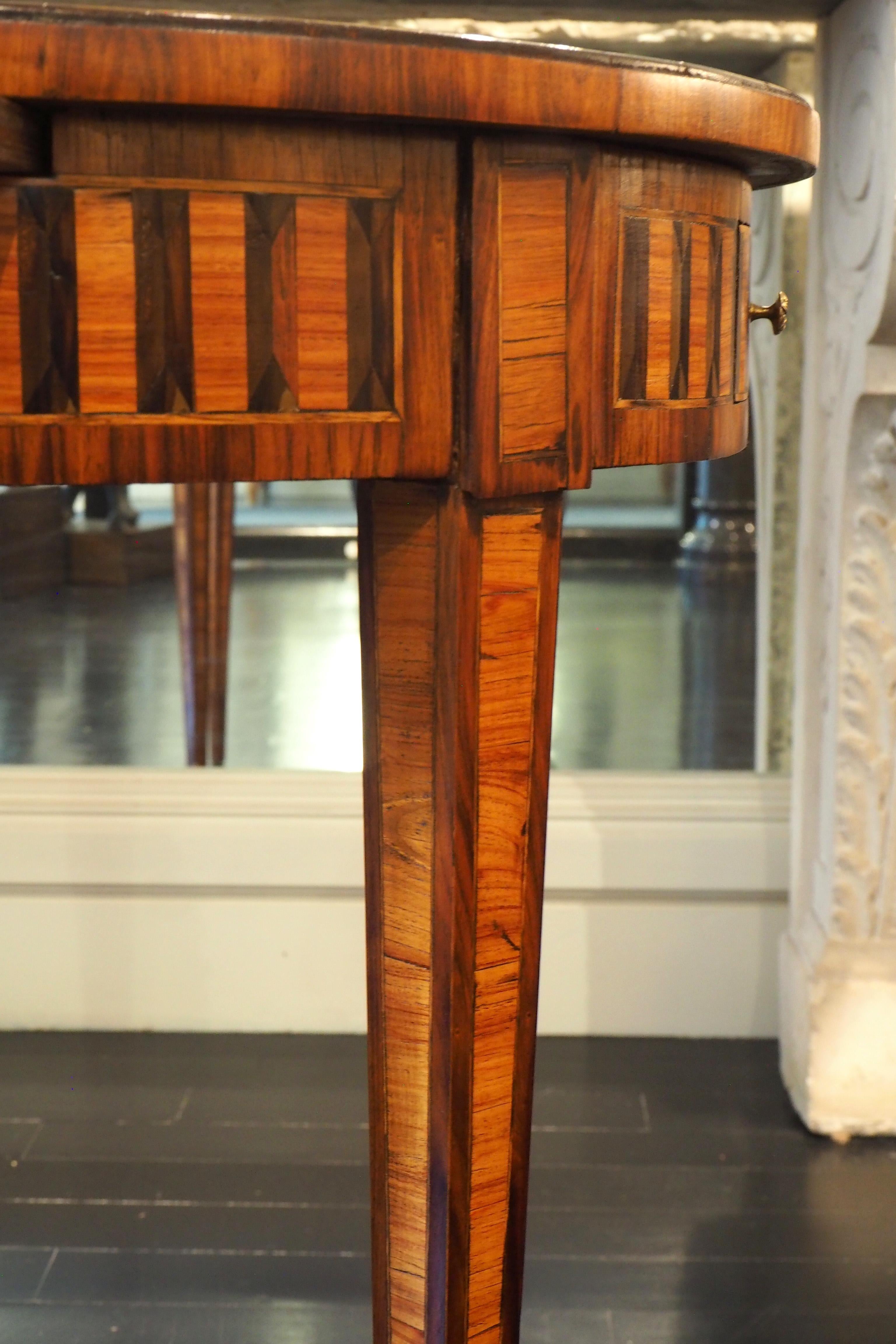 French Marquetry Bouillotte Table, Louis XVI Style, 19th Century 11