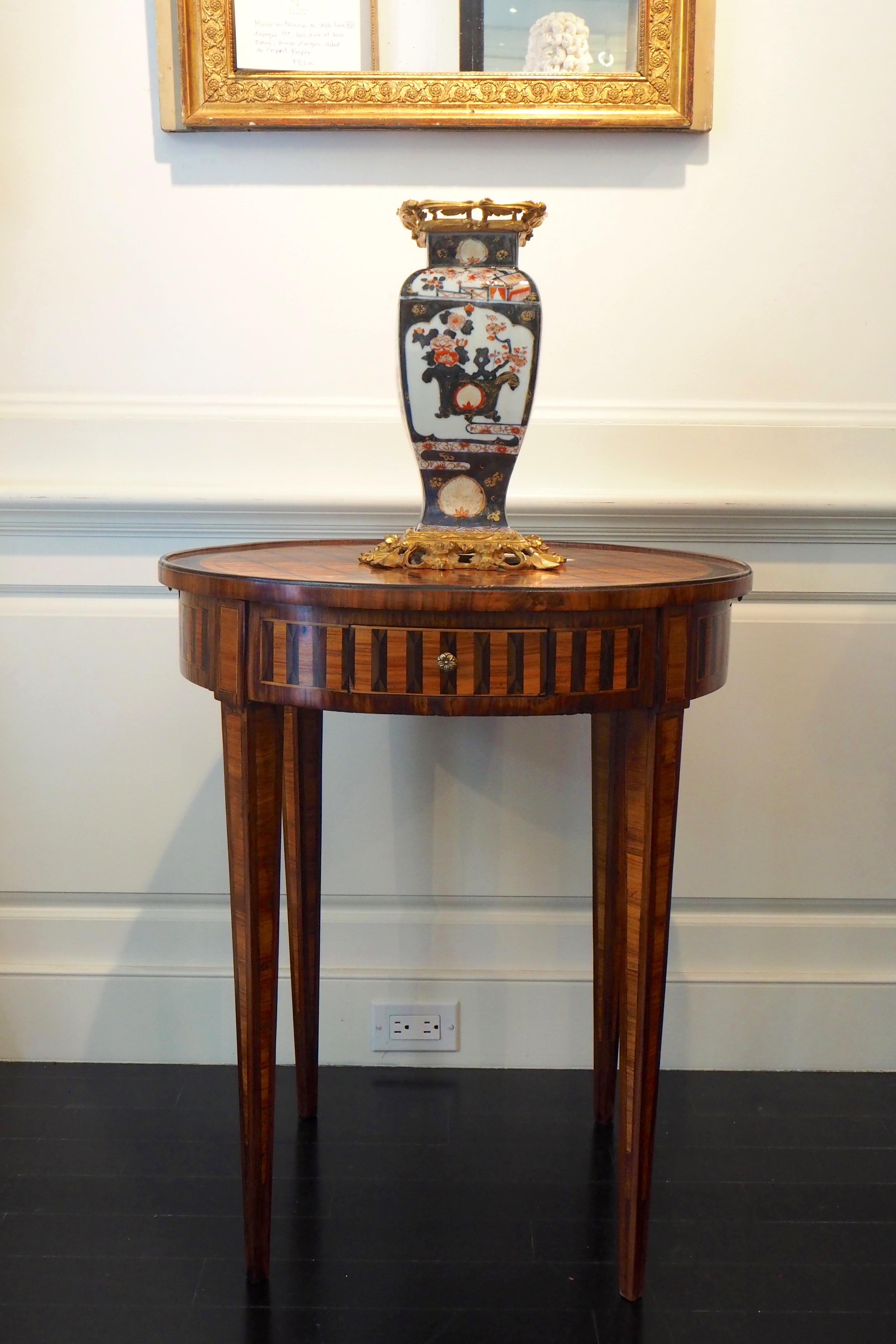 French Marquetry Bouillotte Table, Louis XVI Style, 19th Century 13