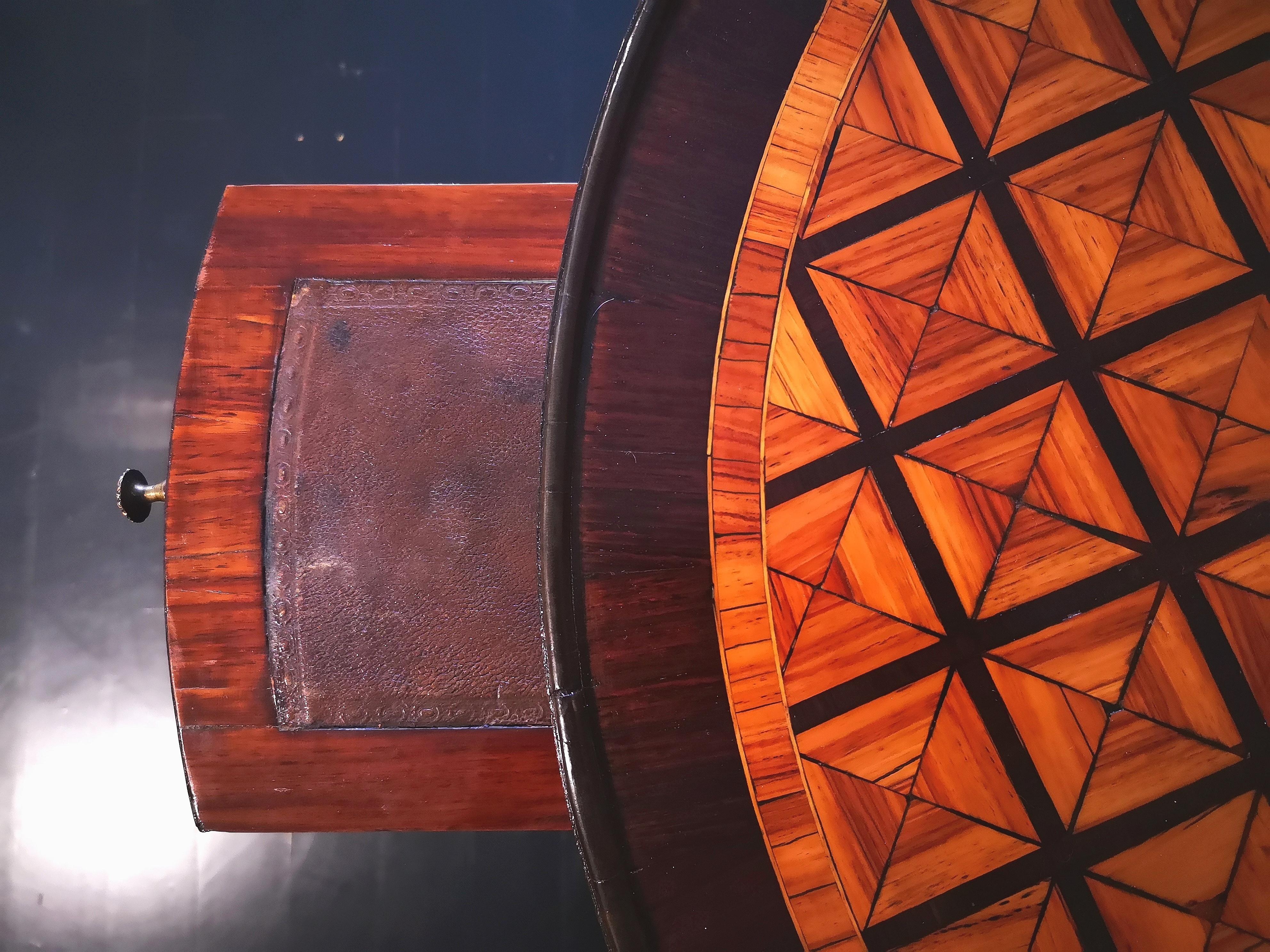 French Marquetry Bouillotte Table, Louis XVI Style, 19th Century 3