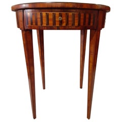 French Marquetry Bouillotte Table, Louis XVI Style, 19th Century