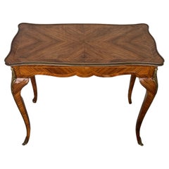 French Marquetry Bronze Ormolu Mounted Center or Desk Table