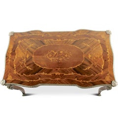 French Marquetry Bureau Plat Writing Desk