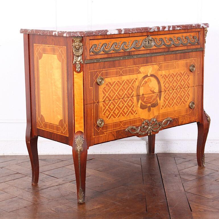 Inlay French Marquetry Commode For Sale