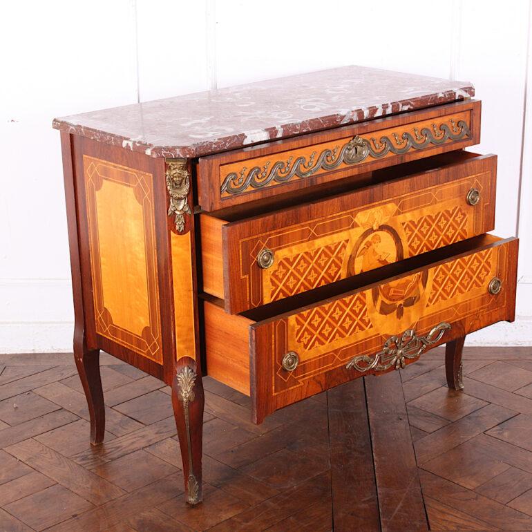 20th Century French Marquetry Commode For Sale