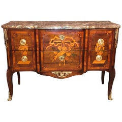 French Marquetry Commode, Signed "Gaumont"