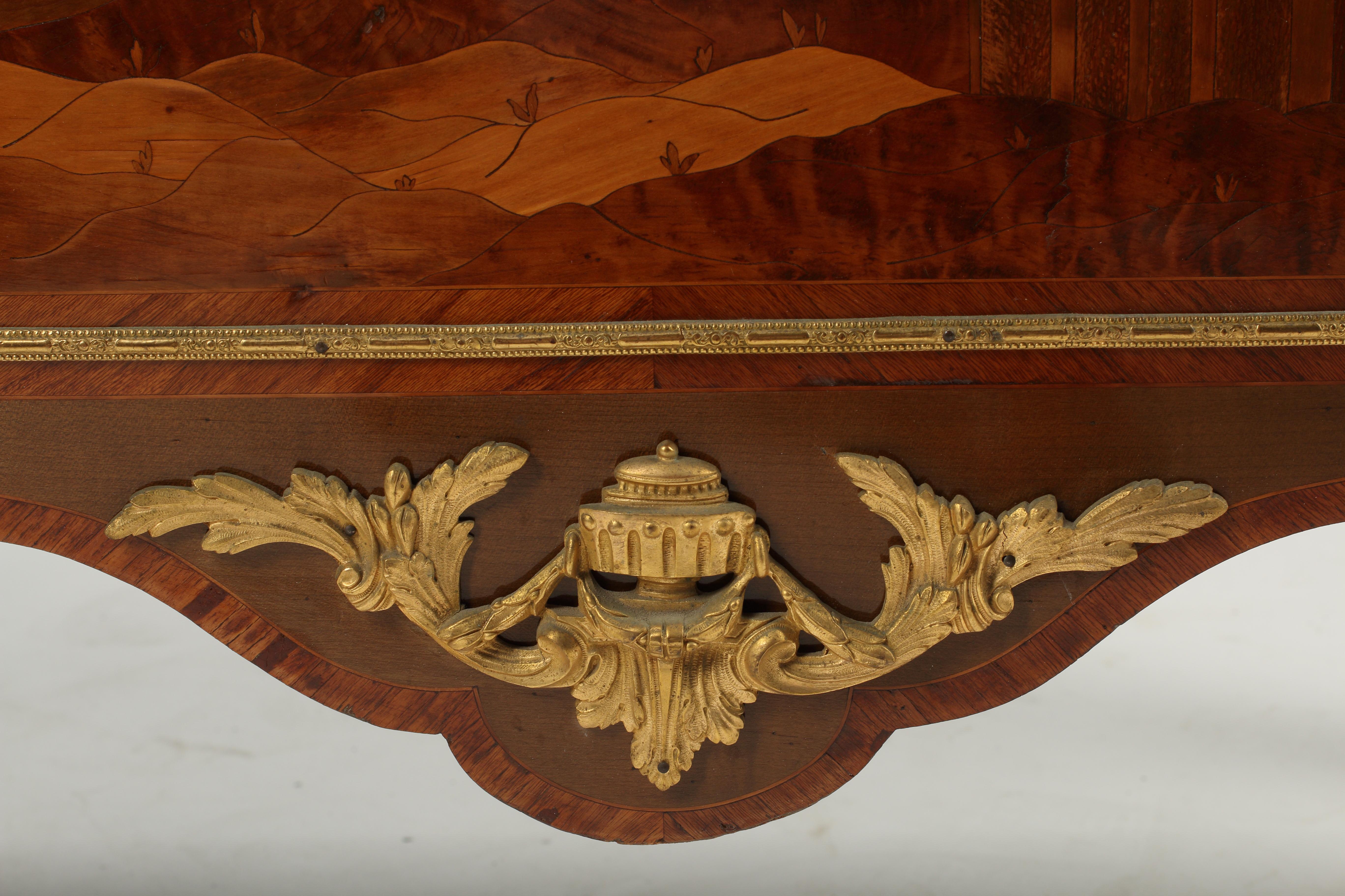 French Marquetry Commode with Marble Top, 19th Century, Signed For Sale 1
