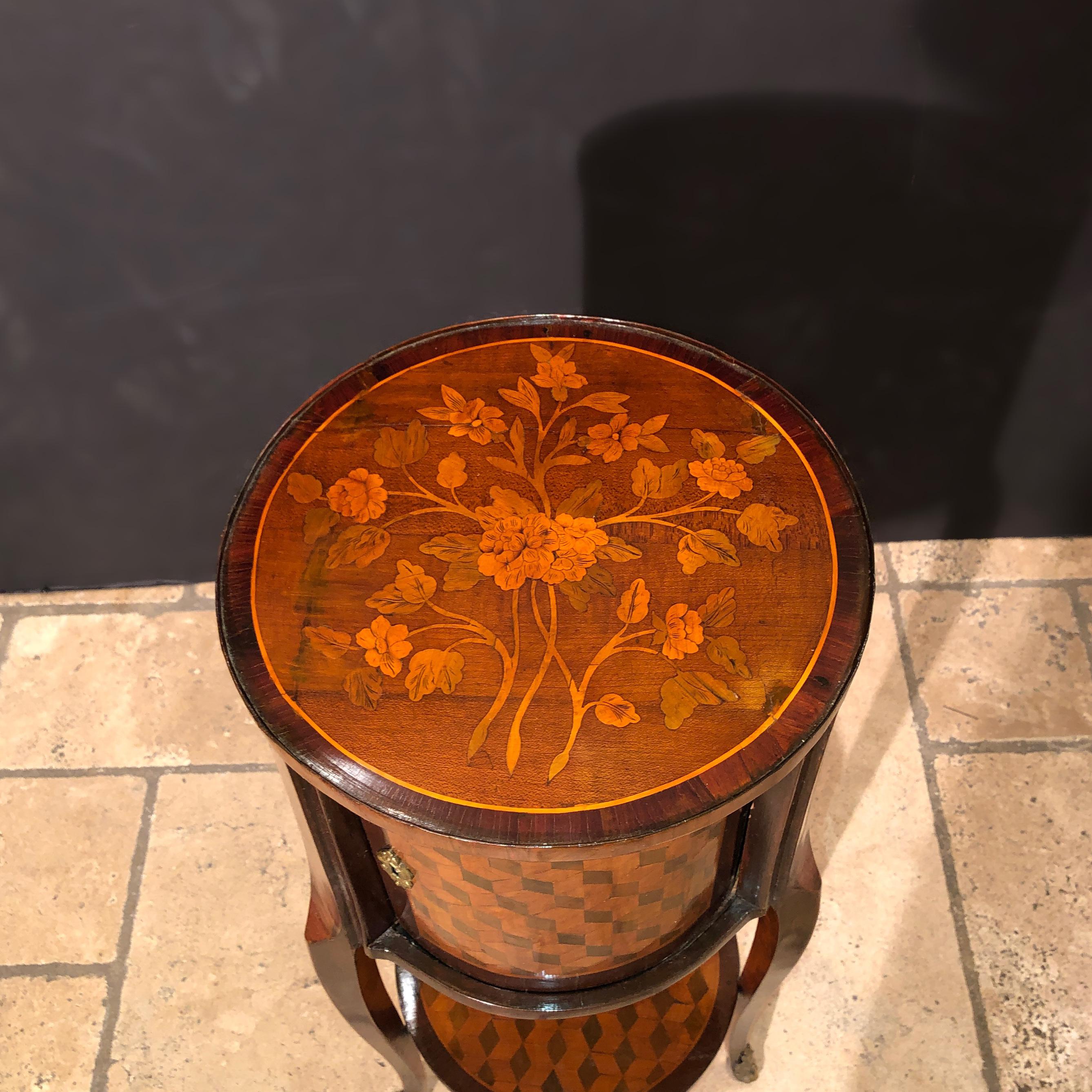 Louis XVI French Marquetry Cylinder Table