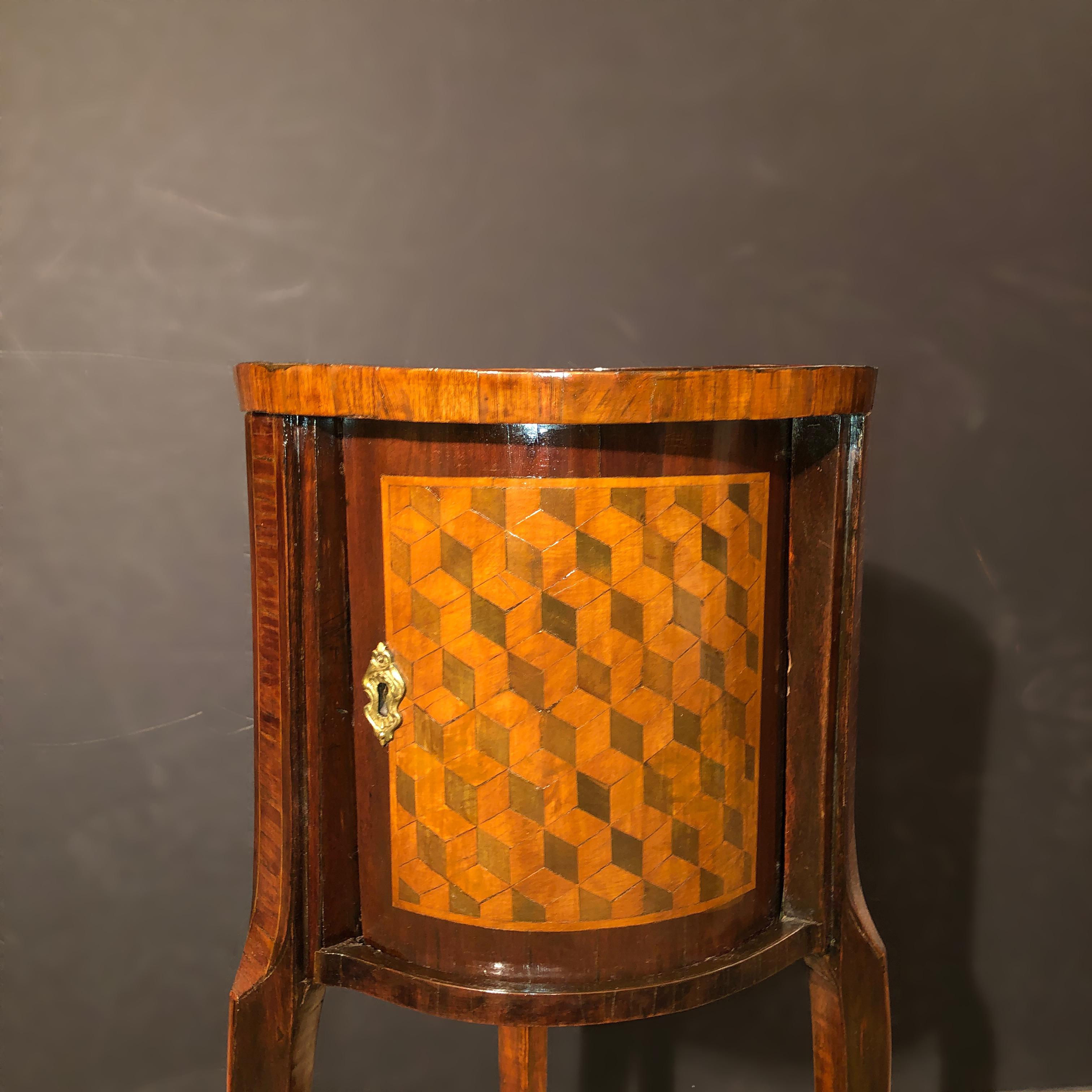 French Marquetry Cylinder Table In Fair Condition In Westwood, NJ