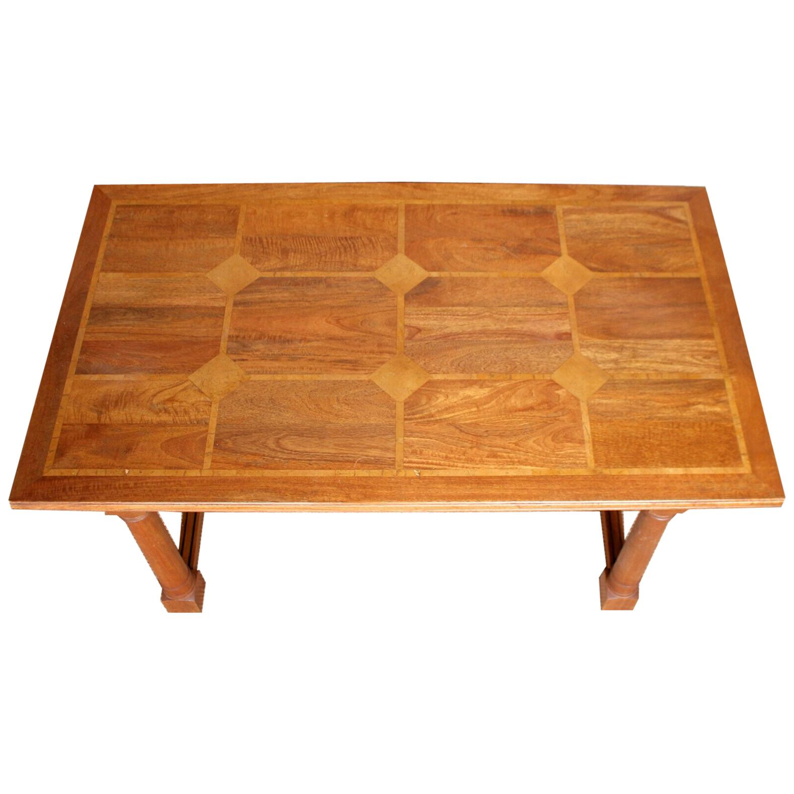 French Marquetry Dining Table For Sale