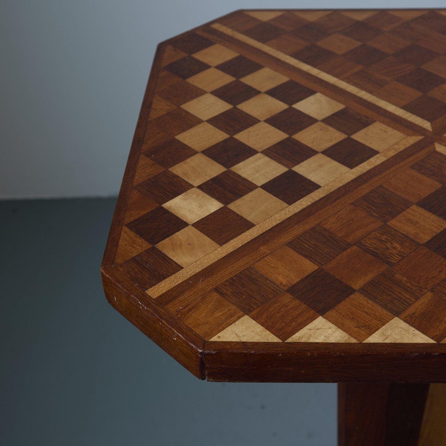 Mesa de juegos francesa de marquetería, años 30 Madera en venta