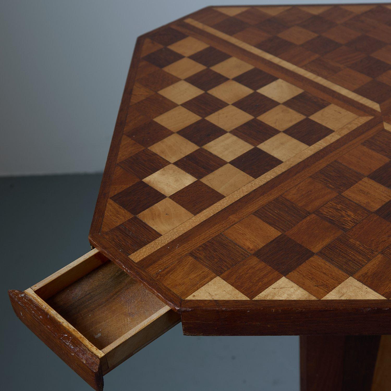 Mesa de juegos francesa de marquetería, años 30 en venta 1