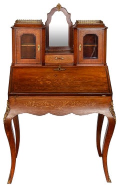 French marquetry inlaid Ladies bureau, circa 1880