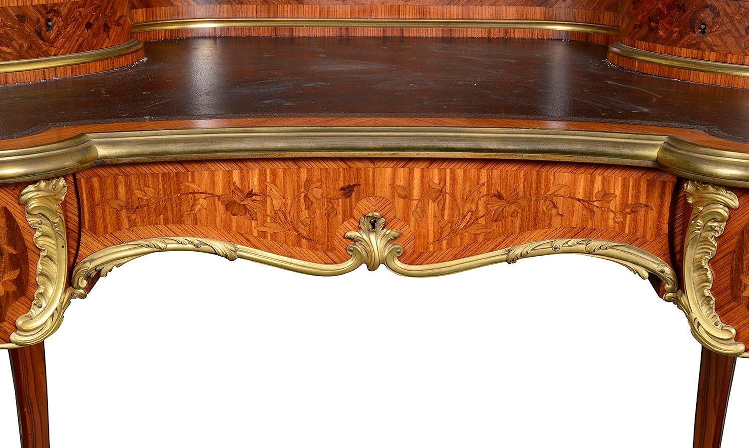 French Marquetry inlaid Lady's desk, 1890. In Good Condition For Sale In Brighton, Sussex