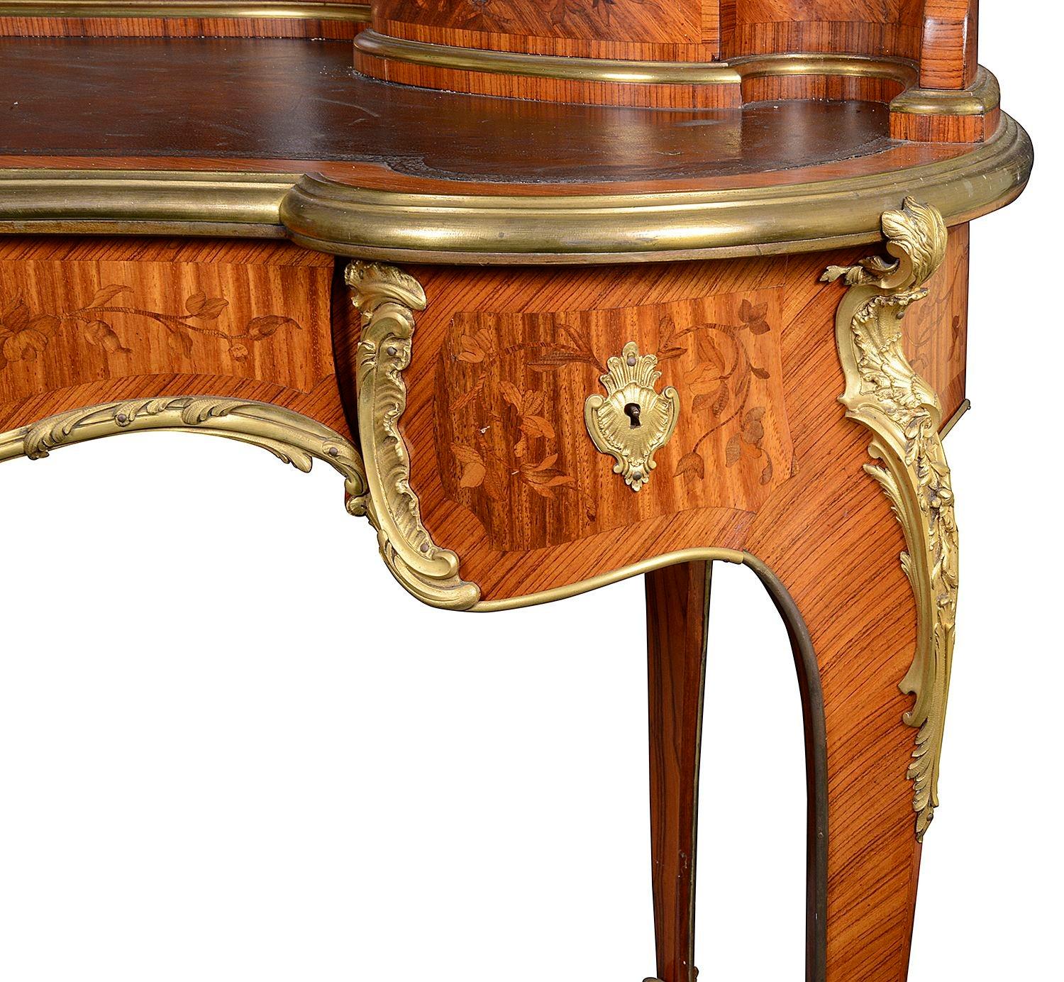 19th Century French Marquetry inlaid Lady's desk, 1890. For Sale