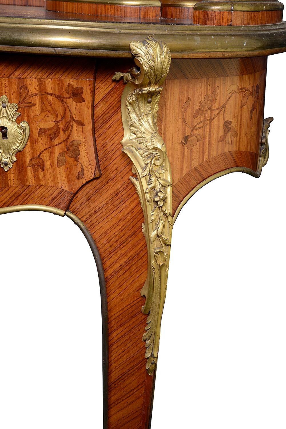 French Marquetry inlaid Lady's desk, 1890. For Sale 1