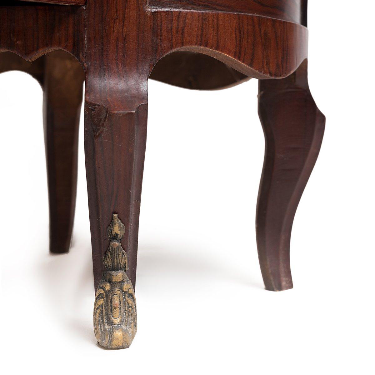 Wood French Marquetry Inlaid Round 7 Drawers Chest 'Tall', 20th Century For Sale