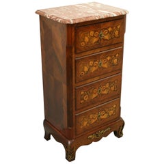 French Marquetry Inlaid Secretaire Chest, circa 1880