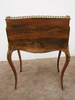 French Marquetry Inlaid Walnut Ladies Desk, circa 1880