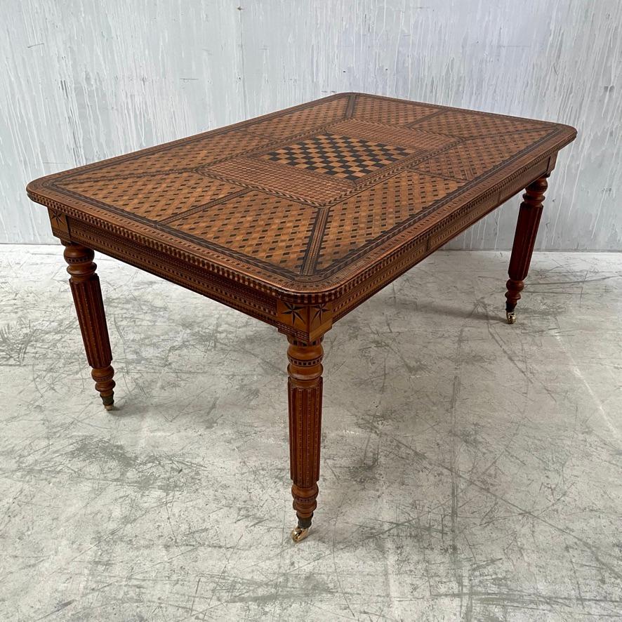French Marquetry Inlay Games Table - Stunning Quality For Sale 1