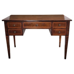 French Marquetry Inlay Walnut Burl Desk Writing Table
