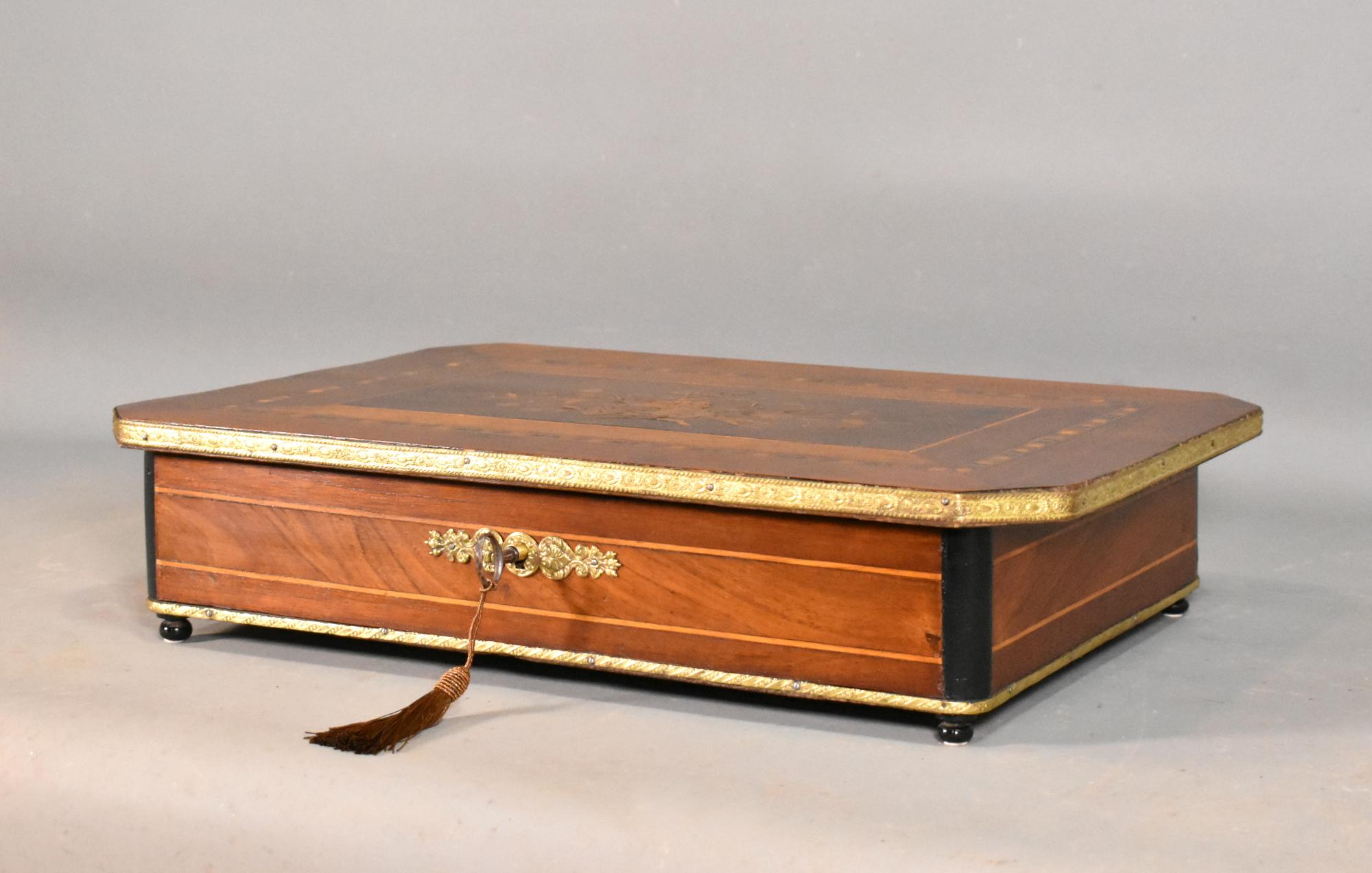 Inlay French Marquetry Jewelry Box Napoleon III For Sale