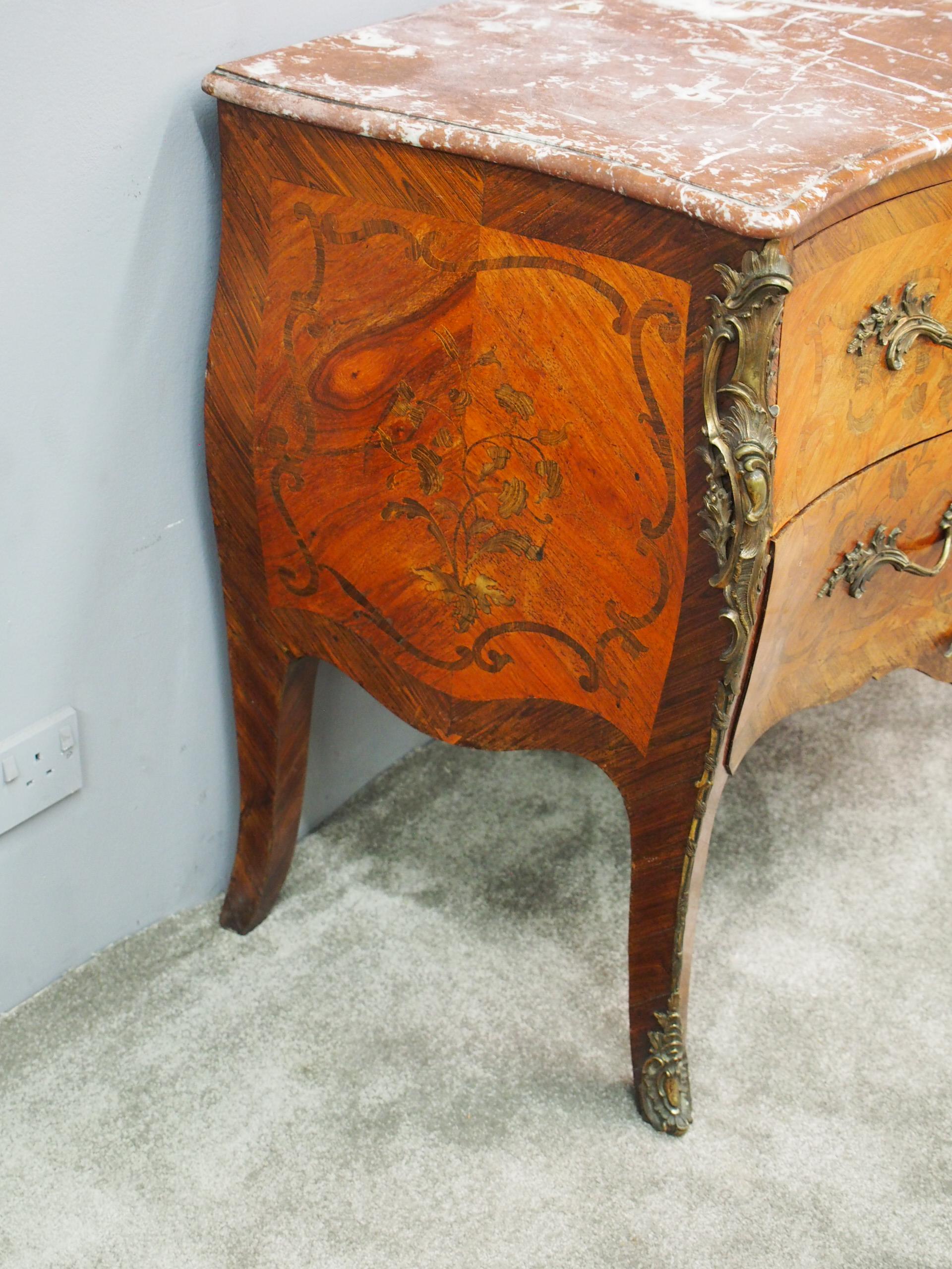 French Marquetry Kingwood Commode For Sale 7