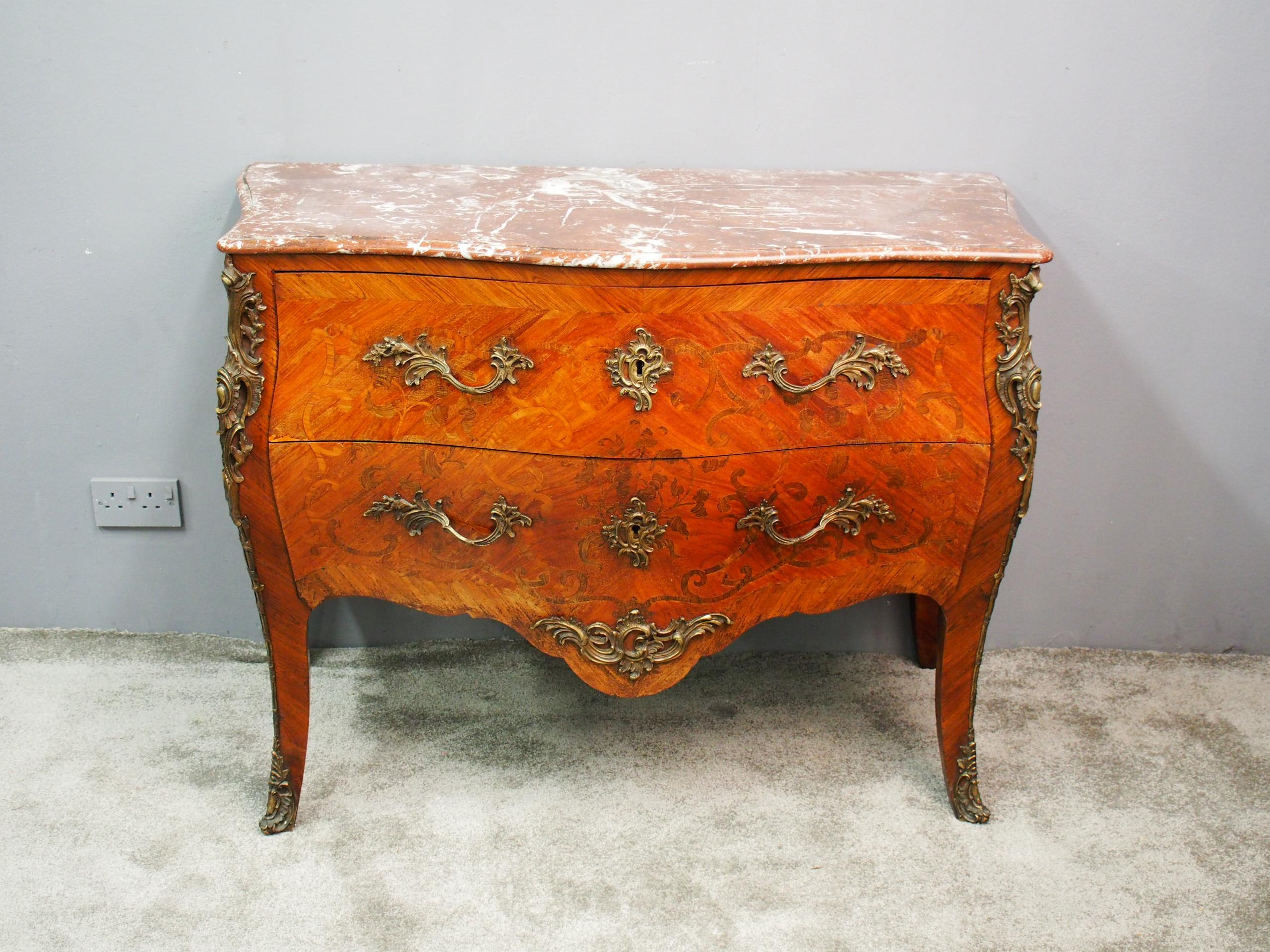 French Marquetry Kingwood Commode For Sale 1