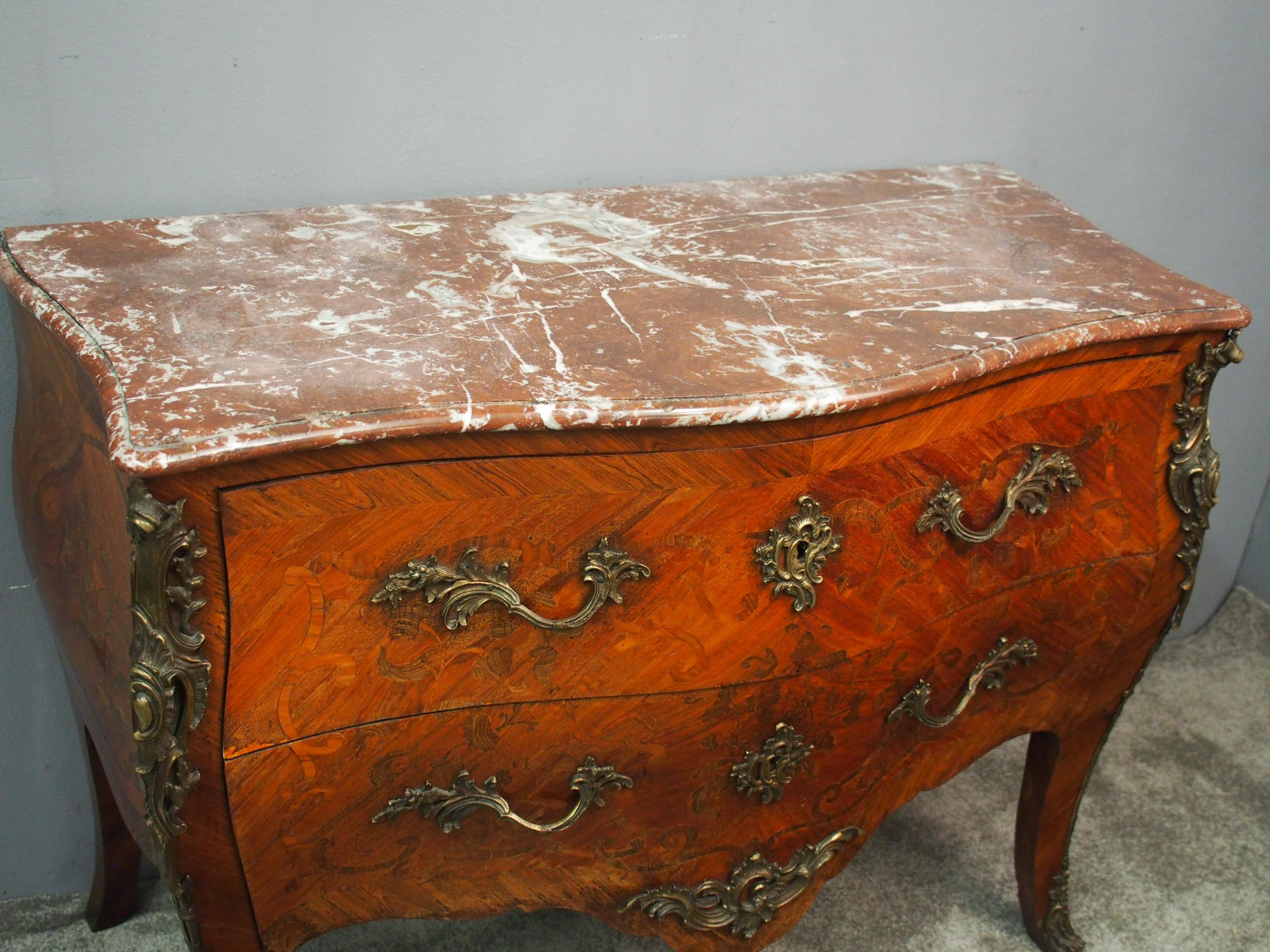 French Marquetry Kingwood Commode For Sale 2