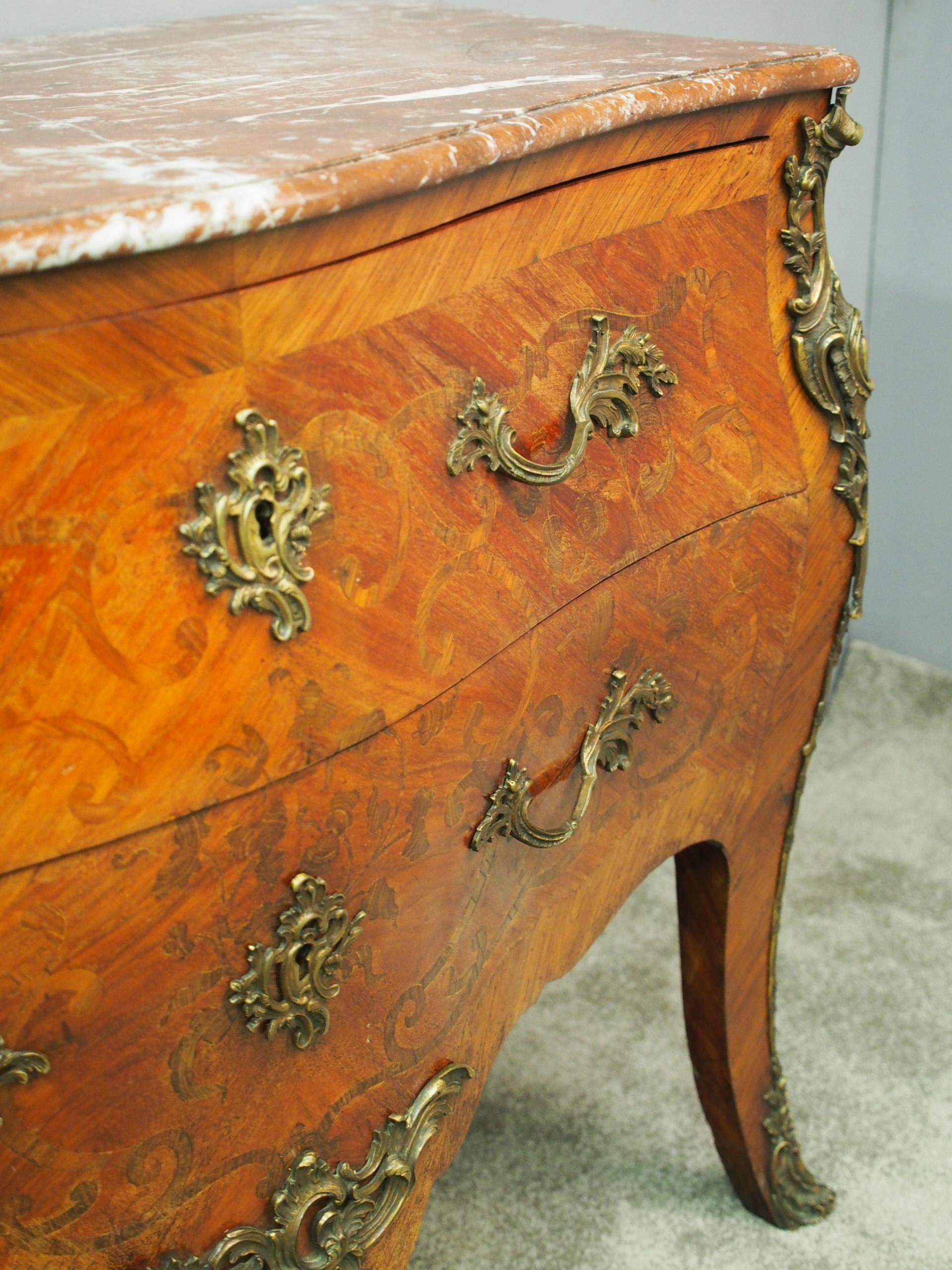 French Marquetry Kingwood Commode For Sale 4