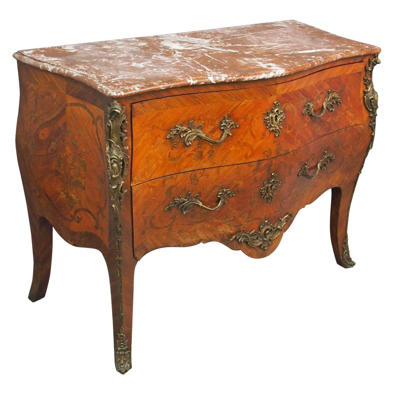 French Marquetry Kingwood Commode For Sale