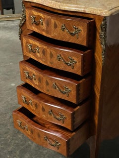 French Marquetry Serpentine Chest Of Drawers