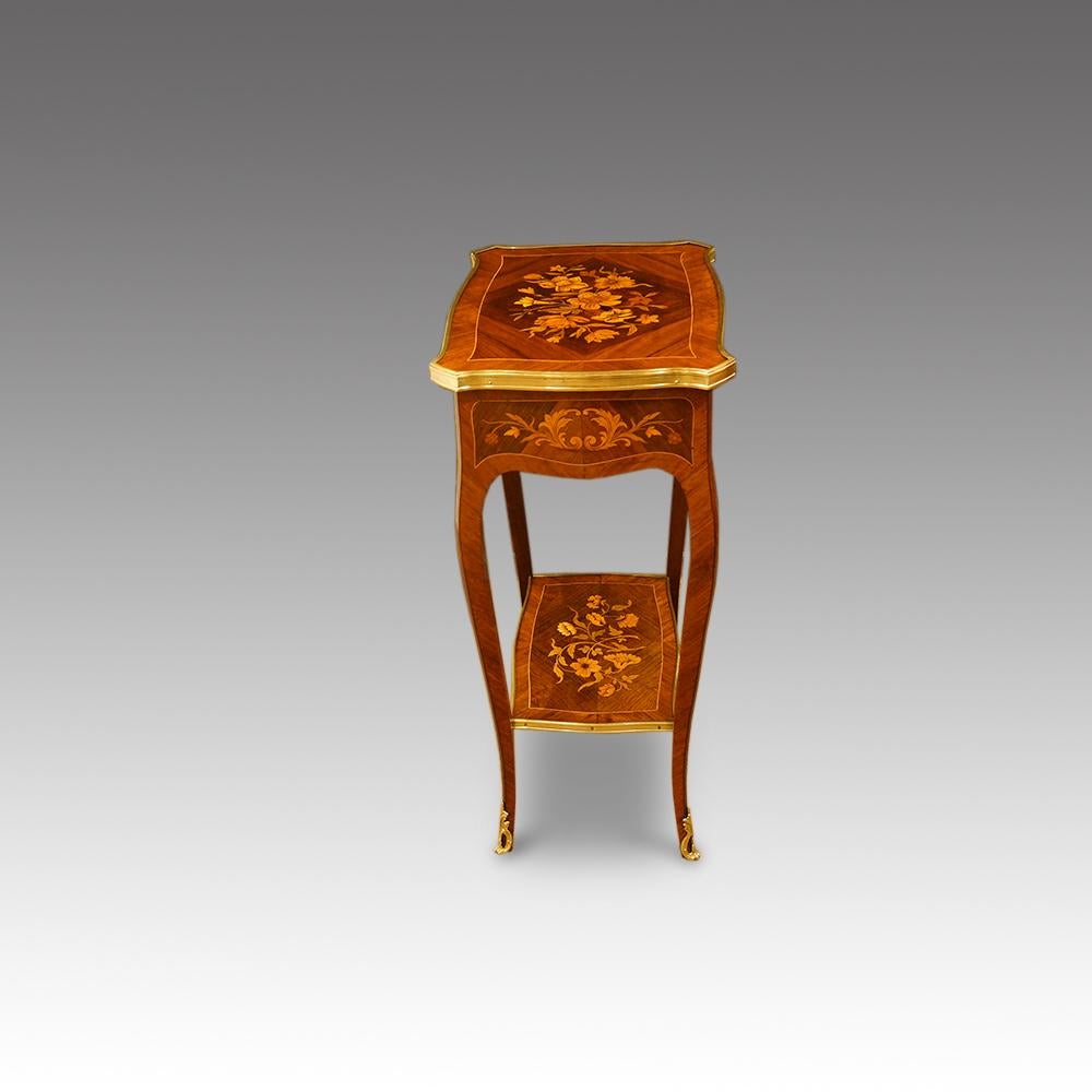Empire Revival French Marquetry Side Table