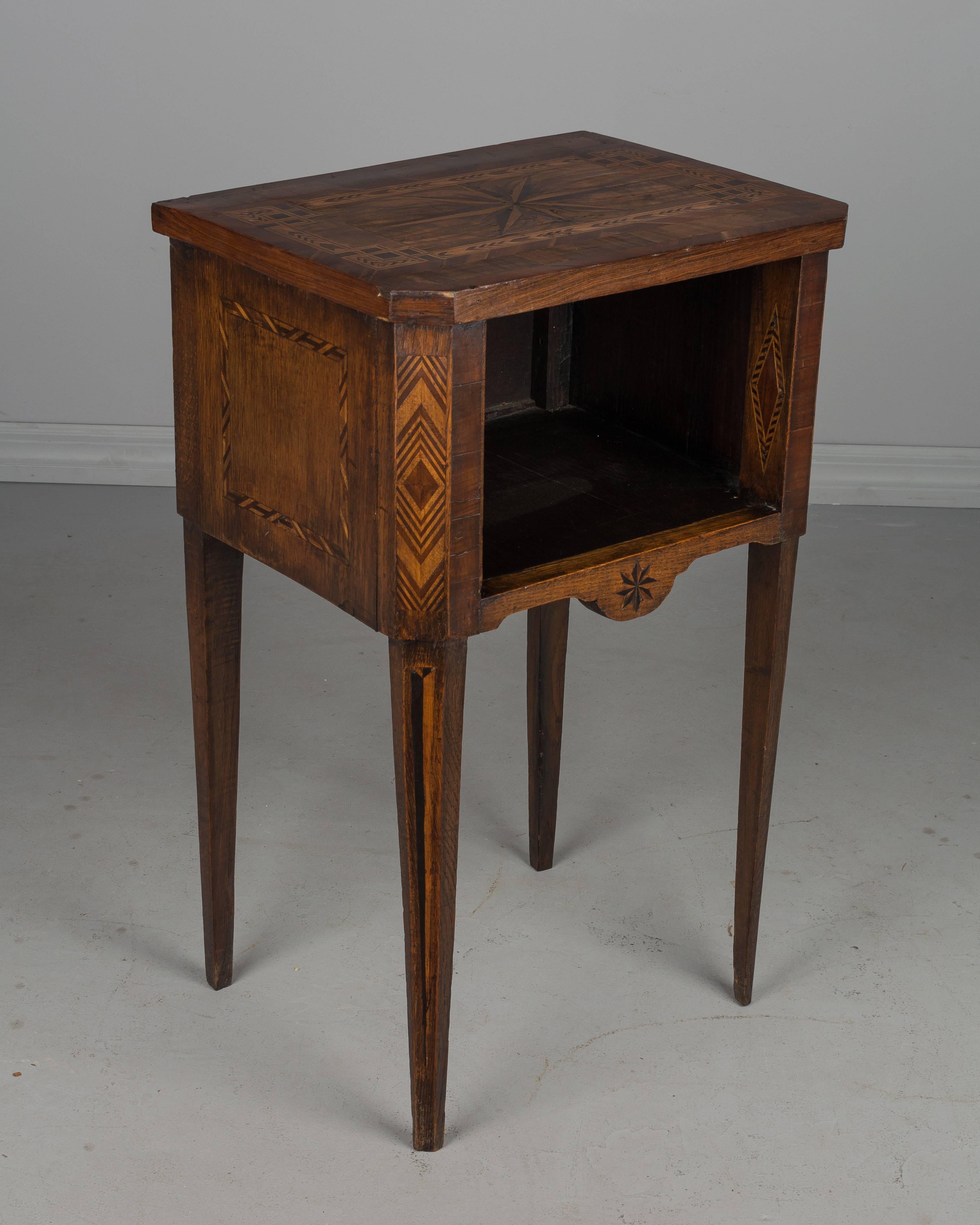 Walnut French Marquetry Side Table