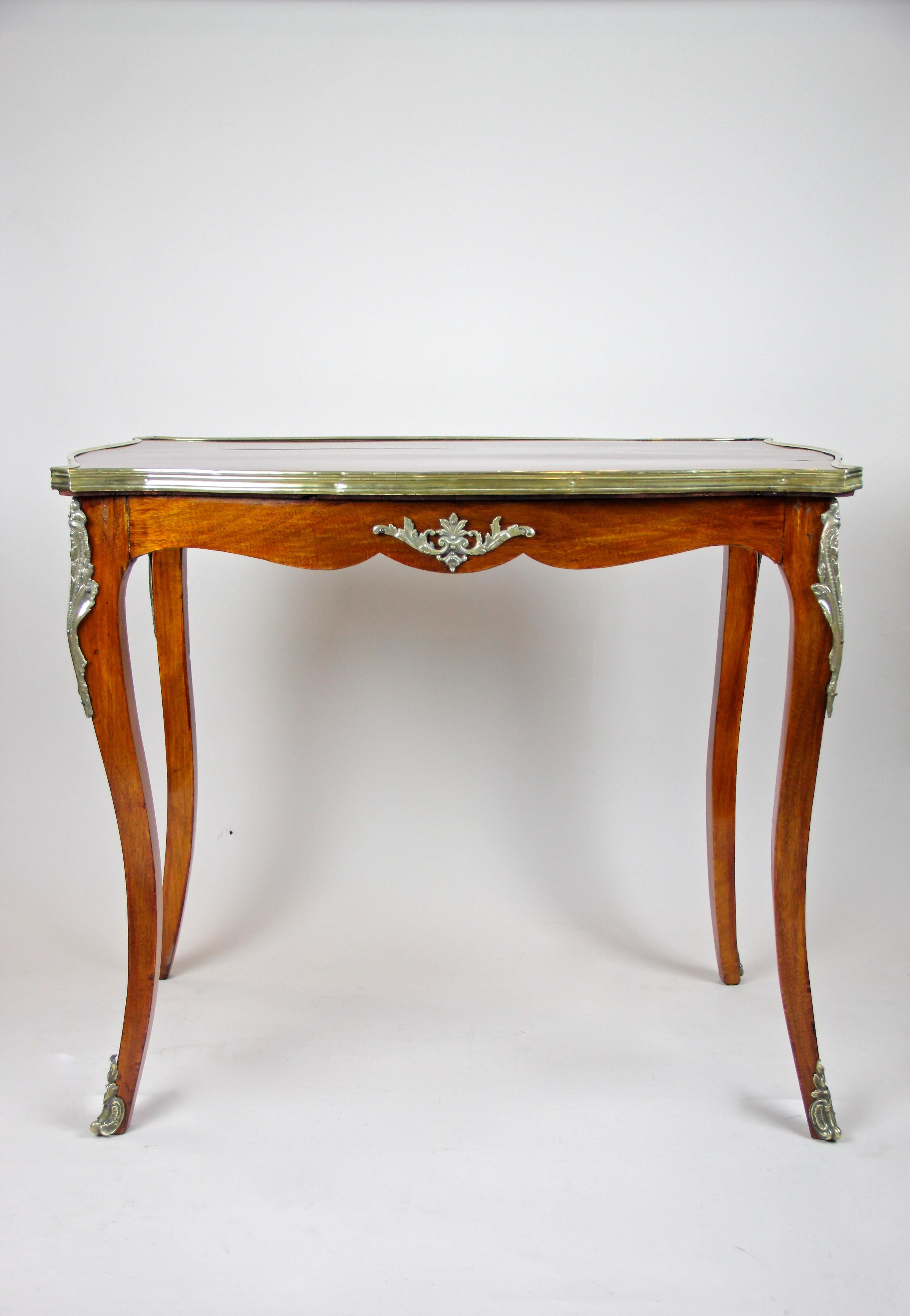 French Marquetry Side Table Napoleon III Mahogany, circa 1870 In Good Condition In Lichtenberg, AT