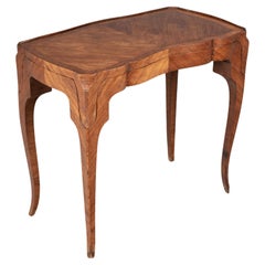 French Marquetry Side Table with Removable Tray Table