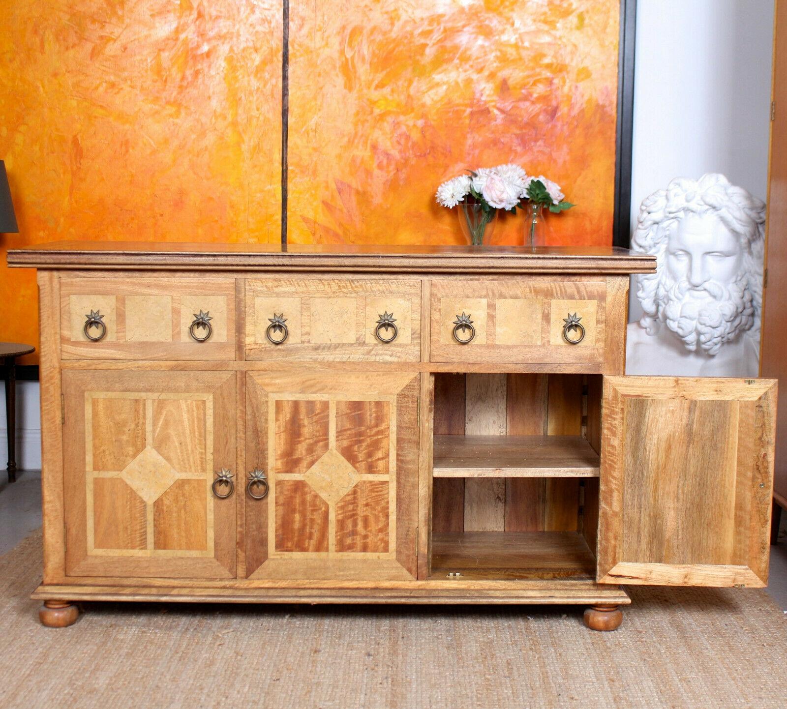 French Marquetry Sideboard Credenza Cabinet For Sale 4