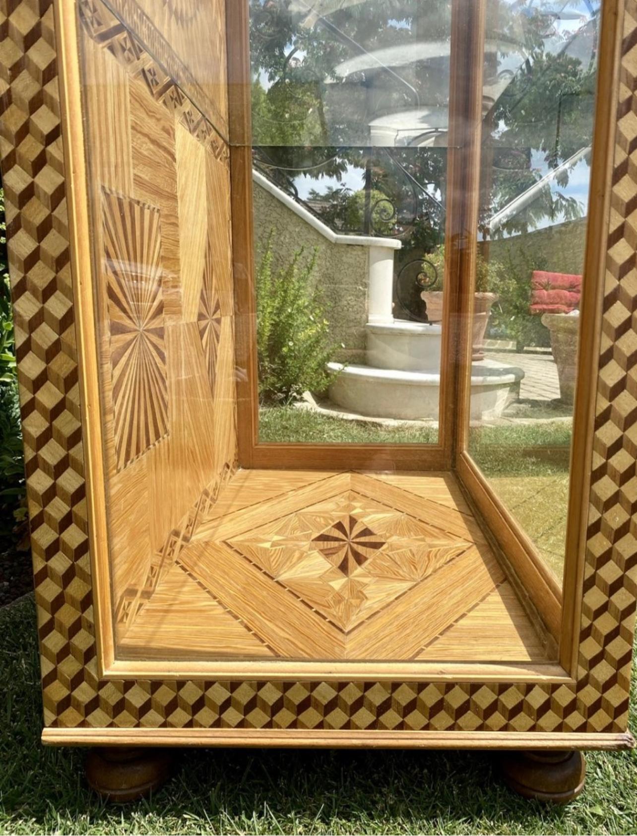 French Marquetry Vitrine, 20th Century For Sale 8